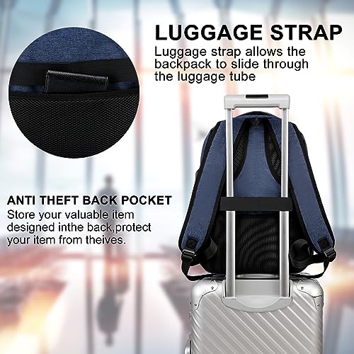 Image of Backpack for Boys Mens, Sturdy Ergonomic Backpack for High School College | 15.6 Inch Bookbag with Laptop Compartments for School, Work Travel, Blue