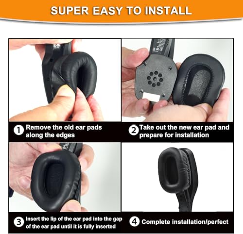Defean Juego de Almohadillas para Auriculares BlueParrott B450-XT Kit Mod B450-XT Almohadillas + Espuma Micrófono para Auriculares BlueParrott B450-XT, Cuero Proteico Suave para Cancelación de Ruido miniatura 5