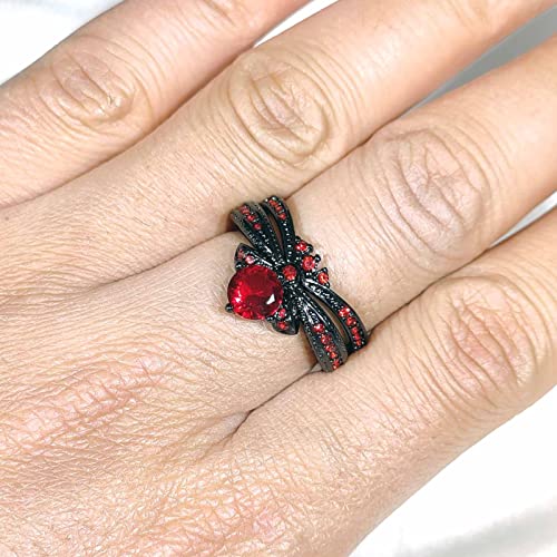 Couple Rings Black Crown Matching Ring Bridal Sets Blue Cz Womens Wedding Ring Sets for Him and Her Wedding Bands4