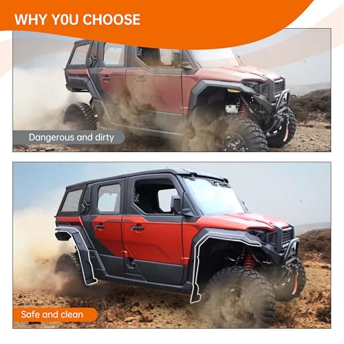 Image of Fender Flares for Xpedition XP /ADV, Front & Rear Extended Mud Guards Compatible with Polaris Xpedition XP /XP 5 /ADV /ADV 5 2024+ Accessories Replace #2890638 Full Coverage Mud Flaps