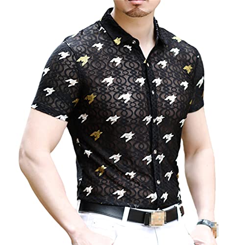 Chemise d'été à manches courtes homme pour vos soirées branchées en XXL