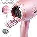 NITION Negative Ions Ceramic Hair Dryer with Diffuser (Large Size 5.3 inch) Attachment,Ionic Blow Dryer Quick Drying,1875 Watt 2 Speed / 3 Heat Settings,Cool Shot Button,Lightweight,Rose Pink