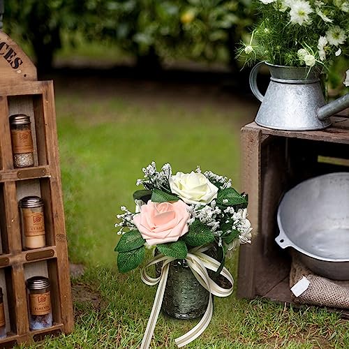 Wdonay 30 Pcs Silk Flowers Fake Leaf Bulk Artificial Rose Leaves Diy Handmade Fake Greenery Indoor Outdoor Party Garden Floral Arrangement Vase Deco (Green) #TOP4