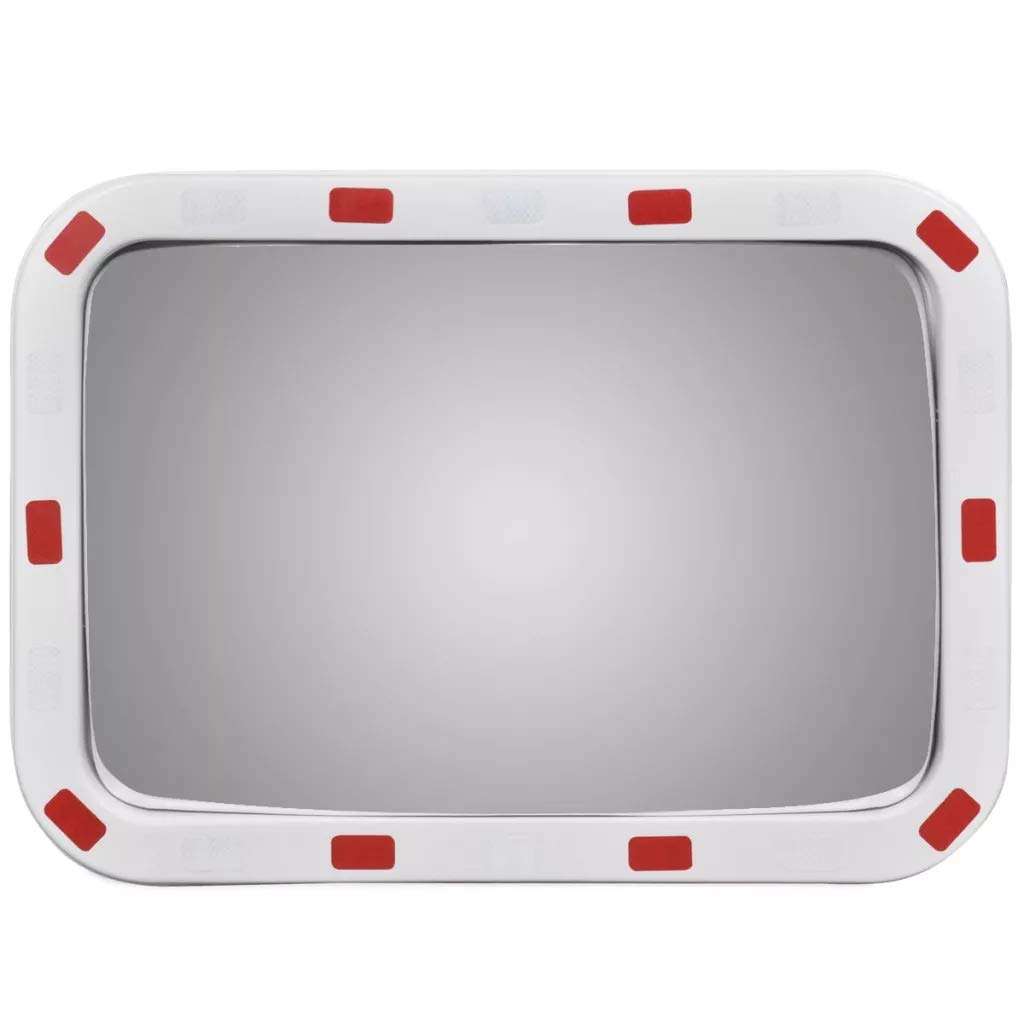 Specchio convesso rettangolare 40 x 60 cm, specchio di segnalazione regolabile, specchio di traffico, per sicurezza su strada o strada