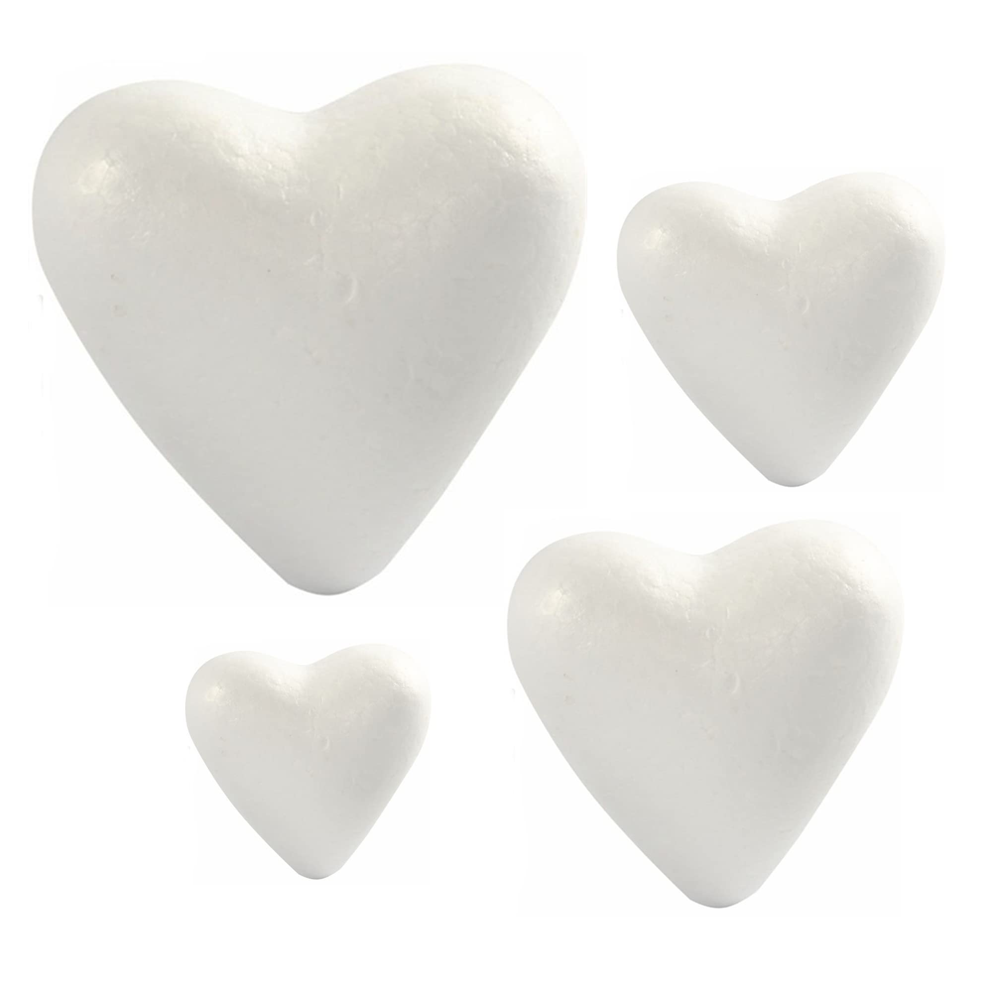 Heart Shaped Styrofoam Polystyrene Foam Flat Backed Heart for Flower Arranging Wedding Decorations and Cake Models - Single Heart (25cm)