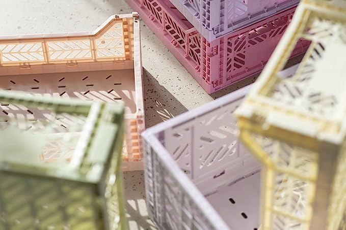 Miniatura 9 de AYKASA Contenedores de almacenamiento plegables, caja de plástico para almacenamiento, caja plegable, caja apilable de utilidad, caja de