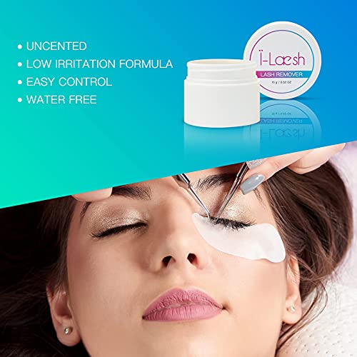 I-Laesh Eyelash Extension Remover Cream, 15G / 0.52 Oz, Glue Remover, Fast Lash Adhesive Dissolution, Sensitive Skin, Low Irritation, For Professional Only #TOP4