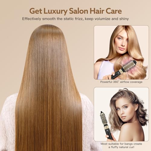 Image of webeauty 5 in 1 Hot Air Styler, High-Speed Negative Ionic Hair Dryer with Auto Curlers, Professional Blow Dryer Brush, Volumizer Straightener Multiple Styling, No Heat Damage