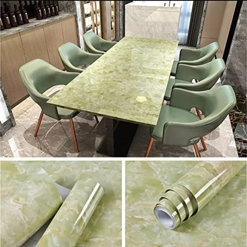 Image of Green Marble Wallpaper, Self Adhesive Foil Paper Sticker for Kitchen Walls, Bathroom Cabinets & Floor Tiles, Oil Proof Waterproof Home Decor, Removable Contact Paper, 60x200cm, Pack of 1