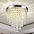 Depuley 3 Lights Crystal Chandelier Light Fixture, Mini Crystal Flush Mount Ceiling Light, H 9.4'' x W 9.8'' Modern Crystal Pendant Ceiling Lamp for Bedroom, Hallway, Bar Lighting (Bulbs Not Included)