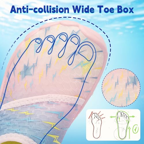 Image of Kids Water Shoes Boys Girls - Wide Toe Box Quick Dry Barefoot Shoes Breathable Non Slip Aqua Athletic Sneakers for Swim Beach Pool Kayak Hiking Sand Walking Travel Essentials (Little Kid /Big Kid)