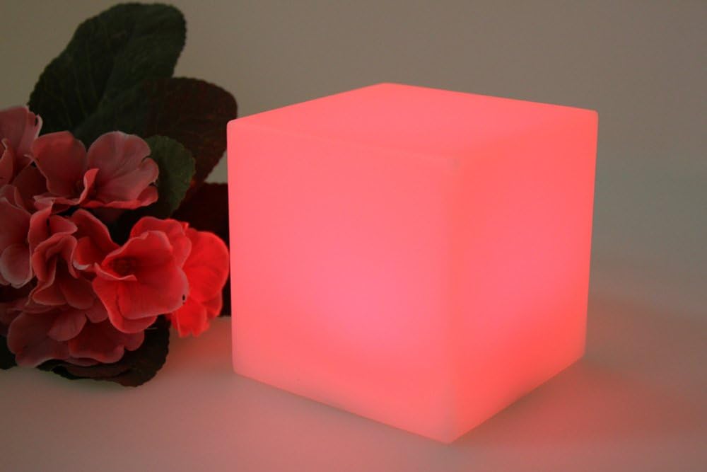 IVG-2020 Colored Lights LED Cube Squaru Quartet Decorative Table Lamp Charging Remote Control IP54 Waterproof Outdoor Garden Party Christmas Decorations (8 inch) : Tools & Home Improvement