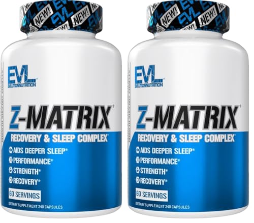 Image of Evlution EVL Post Workout Recovery Supplement - Magnesium and Zinc - ZMatrix Zinc Magnesium Aspartate Muscle Recovery Supplement for Sleep Support and Muscle Health (Pack of 2)