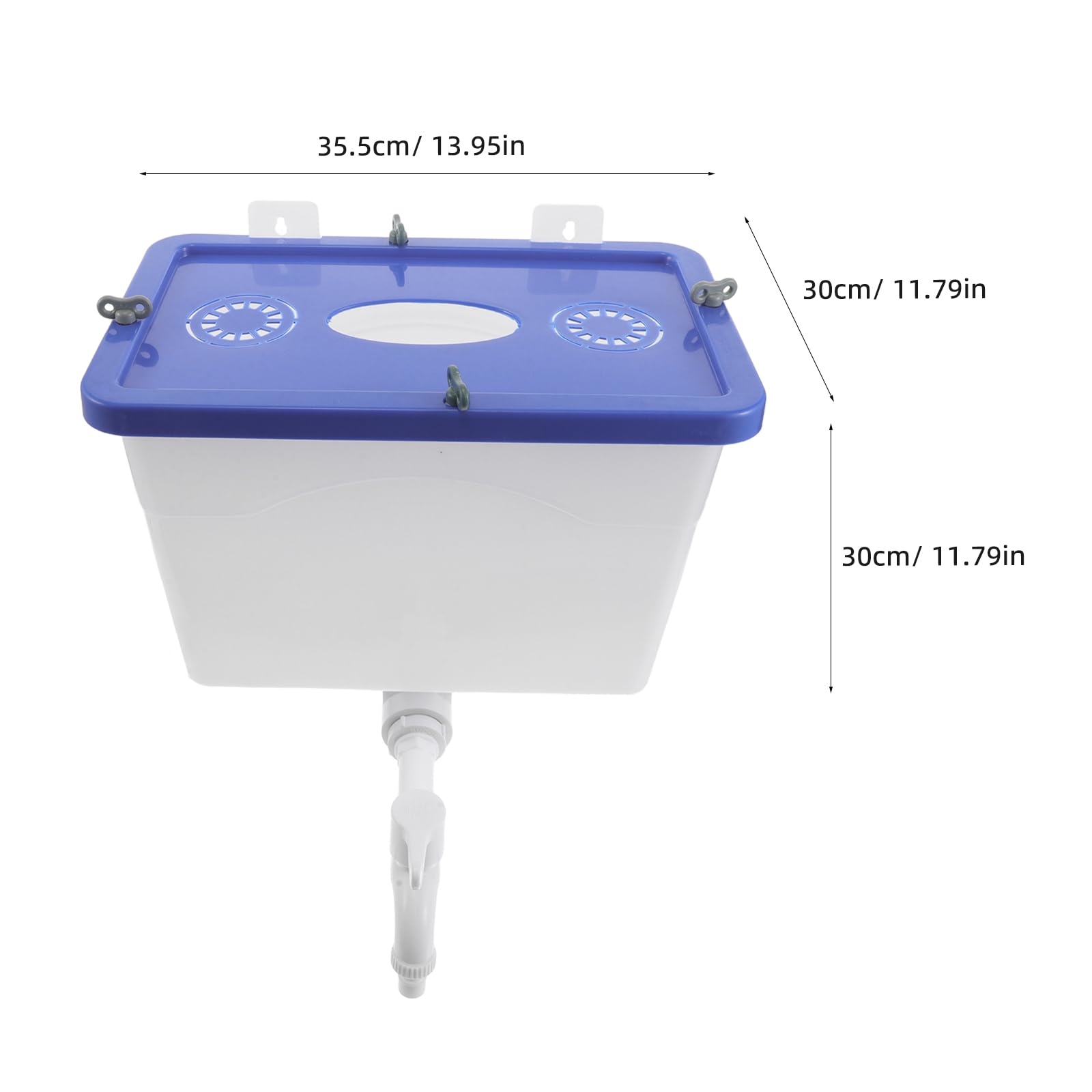 Uonlytech Kunststoff Wandwassertank 12,5l für Badezimmer mit Wasserhahn Wandmontiert Platzsparend im Retro Stil für Ältere Badezimmereinrichtungen Zufällige Farbe