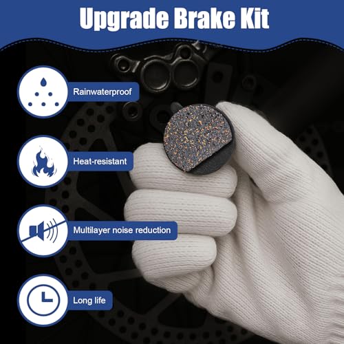 wilcractk 6 remblokken voor elektrische step en fiets/mountainbike, kopervezel, zwart, krachtige remmen, geschikt voor bergpaden en stadsgebruik - Afbeelding 5