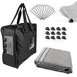 Vorzeltteppich Markisenteppich 250x350 GRAU 200g/m² Clips Heringe Tasche Campingteppich Zeltteppich