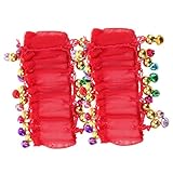 Toddmomy Bauchtanz-armband mit Glocken Rote Tanz-armbänder für Damen und Leichte Polyester-handgelenk-manschetten Auffälliges Design für Bauchtanzkostüme und Bühnenauftritte