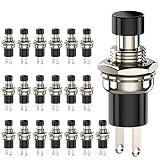 DIYhz Momentary Push Button Switch, 1A 250VAC SPST Mini Pushbutton Switches Normally Open(NO) Black