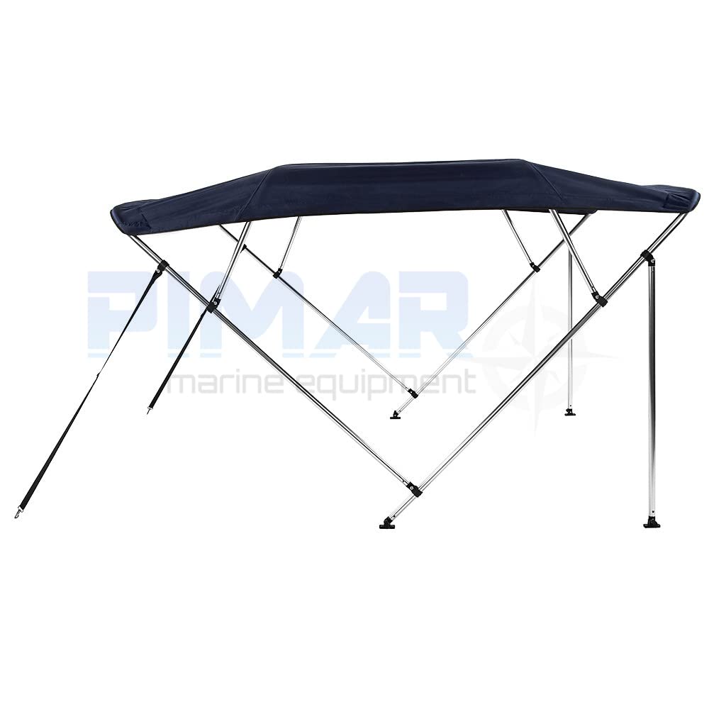 PIMAR Tendalino Bimini 4 Archi in Alluminio Lucido Ø 25 MM Diverse Misure e Colori. Barca Gommone (Blu Navy, larghezza 220-240cm)