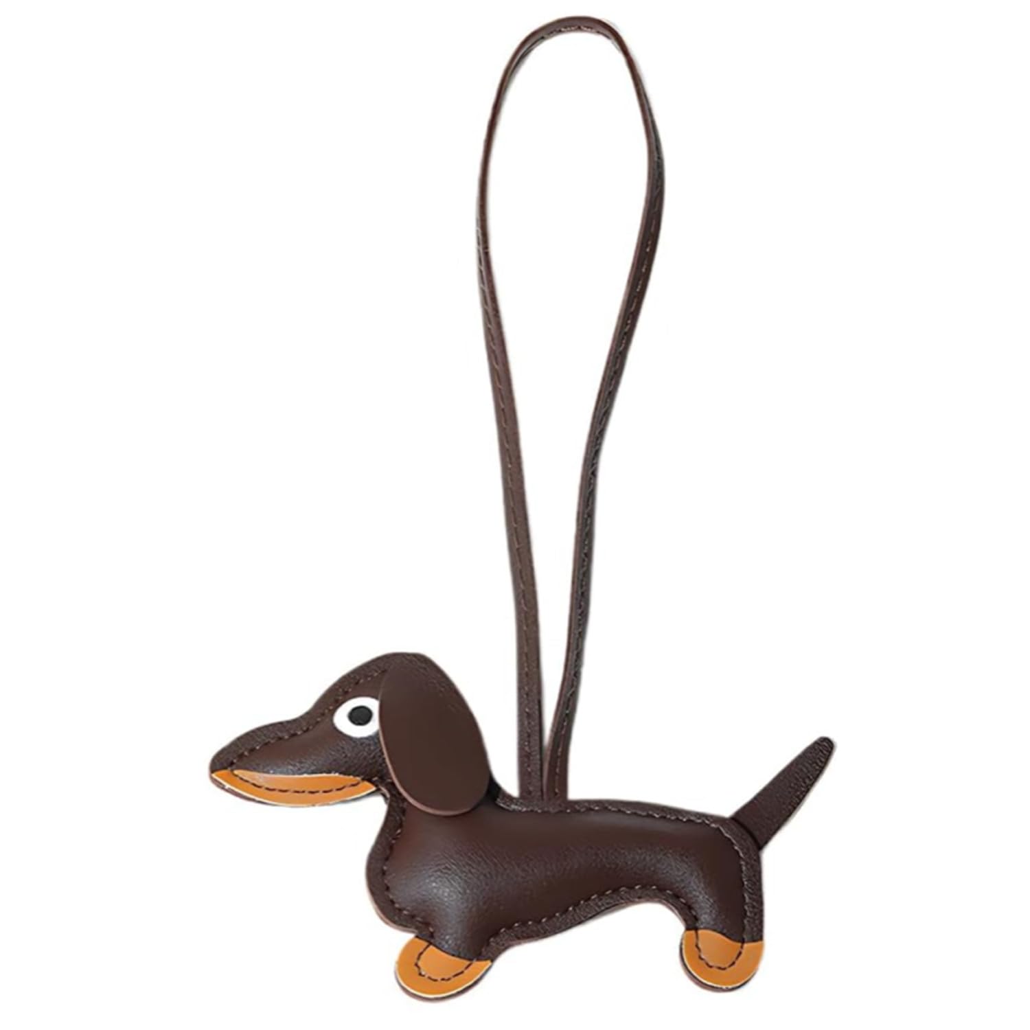 Bessy shop Leather Dachshund Keychain, Sausage Dog Leather Keyring Dachshund Keychain Cute Dachshund Dog Keychain Pu Leather Dachshund Key Ring for Favorite People Women Men Children Birthday Keyring