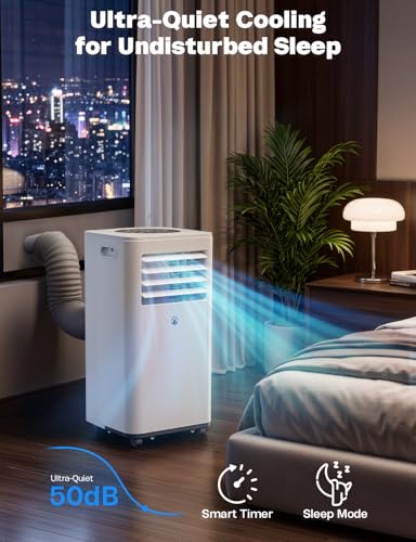 Image of Portable Air Conditioners, 10,000 BTU Portable AC Unit for Room up to 450 Sq. Ft, 3 in 1 Small AC Unit with 24H Timer Smart Sleep Mode, Smart Stand up Air Conditioner for Bedroom(10,000 BTU)