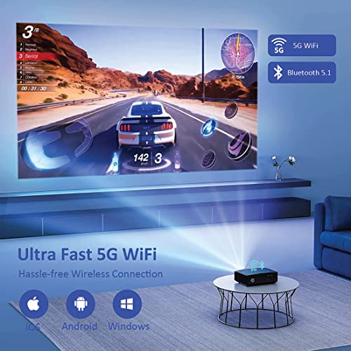 Image of WZATCO Alpha S6 | New Improved | 8000 Lumens (715 ANSI) | Electronic Focus | 4D Correction | Android TV 9.0 | Native 1080P Full HD | 4K Support | LED Cinema Projector for Home