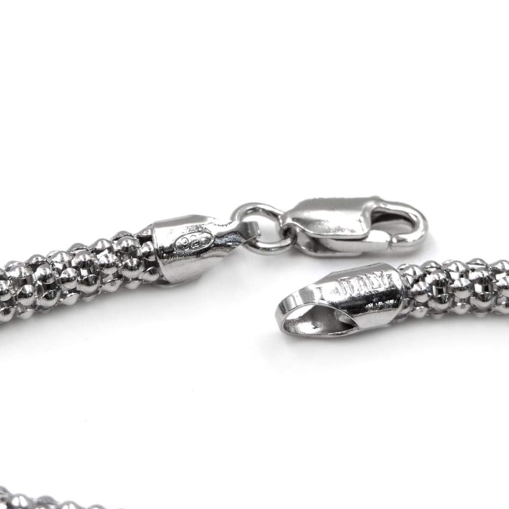 Bracciale in Argento Sterling 925 Maglia Pop Corn