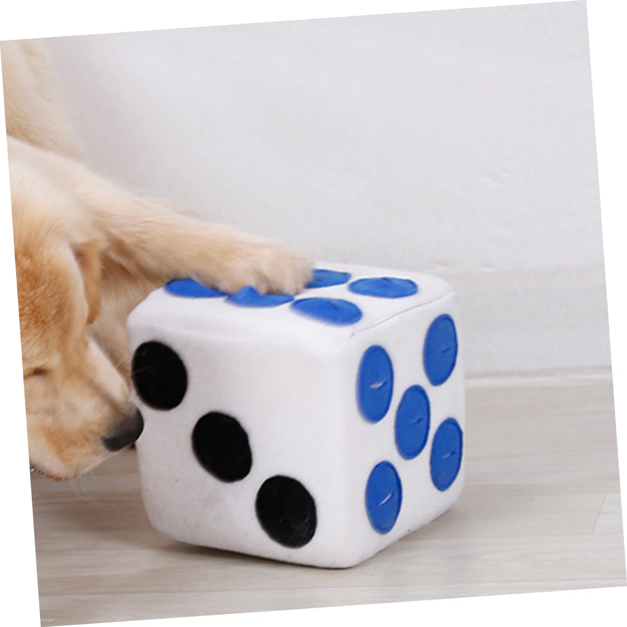 Abaodam Juguete Adecuado para Olfatear y Entrenar en Casa para Perros de Peluche Forma de Dado Blanco, Material Suave de Felpa y Espuma