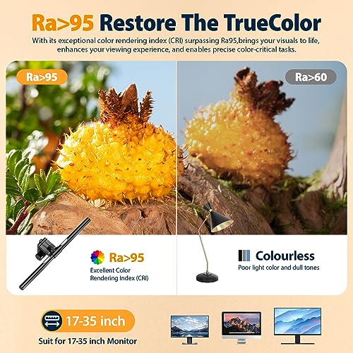 Image of Computer Monitor Light,Screen Monitor Light Bar with Backlight for Eye Caring, E-Reading LED Task Lamp with Color /Dimming Adjustment,Touch Control,No Screen Glare Space Saving Home Office Lamp