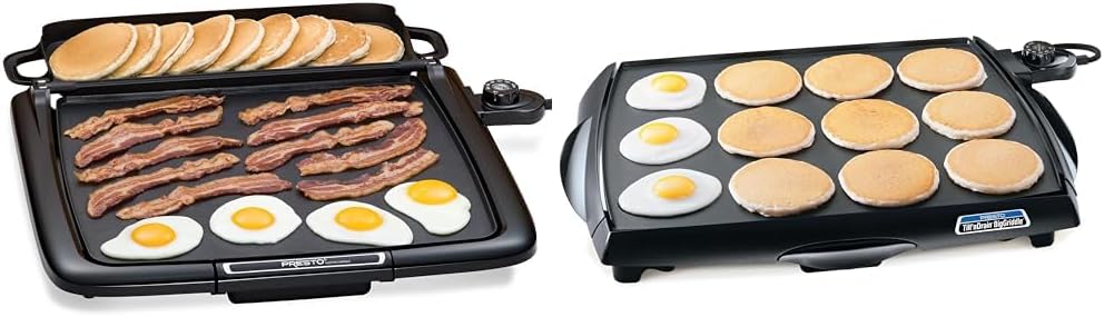 Presto 07023 XL Cool-Touch Electric Griddle and Warmer Plus & 07046 Tilt n Drain Big Griddle Cool-Touch Electric Griddle Bundle