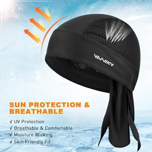 Image of YANIKY Bandanas Skull Caps for Men, Women Skull Cap Helmet Liner Cycling Hat Durags Motorcycle Bandana Sweat Wicking Do Rag