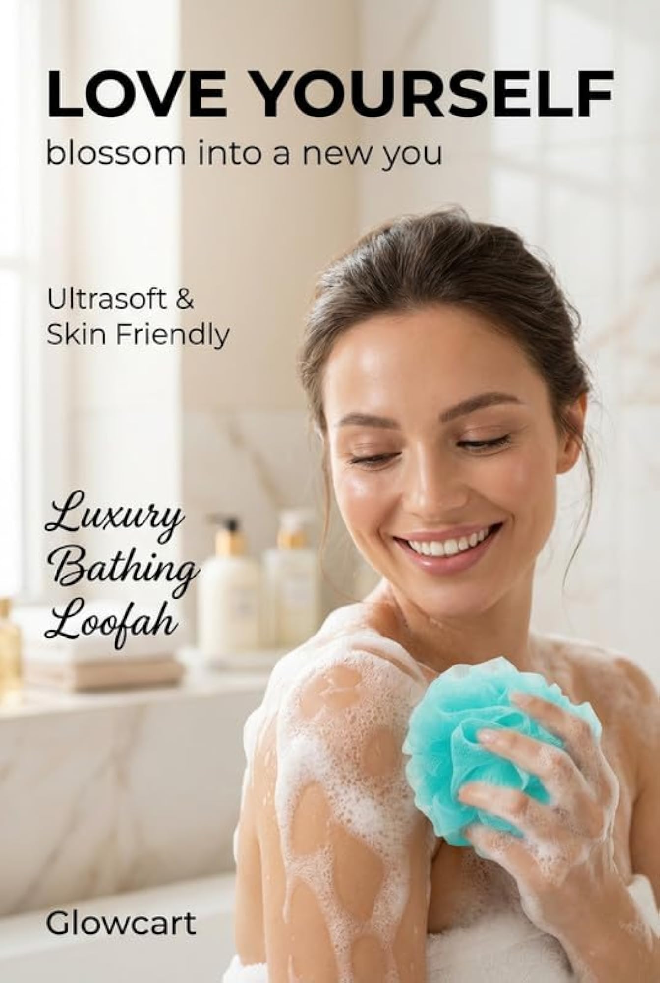 Duo Splash Bath Sponge Loofah, Soft Exfoliating Body Scrubber
