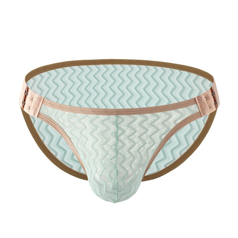 Men Detachable Bikini Briefs Sexy Lace G-string Thong Narrow Edges U Convex Underpants2