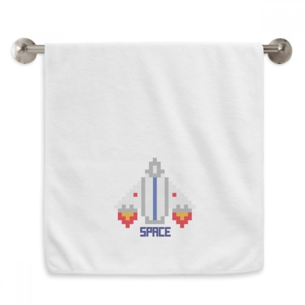 Serviettes débarbouillettes univers pixel blanc drap de visage doux