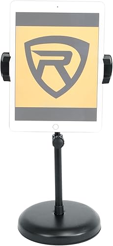 Miniatura 1 de Rockville iStand 7 Professional Studio Tablet, soporte para teléfono inteligente con altura y ángulo ajustables, e incluye clip para micrófono