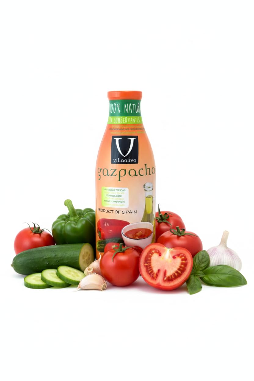 Villaolivo Pack Gazpachos y Salmorejos 1L (6 Botellas) Bio y Tradicional 100% Natural Sin Conservantes