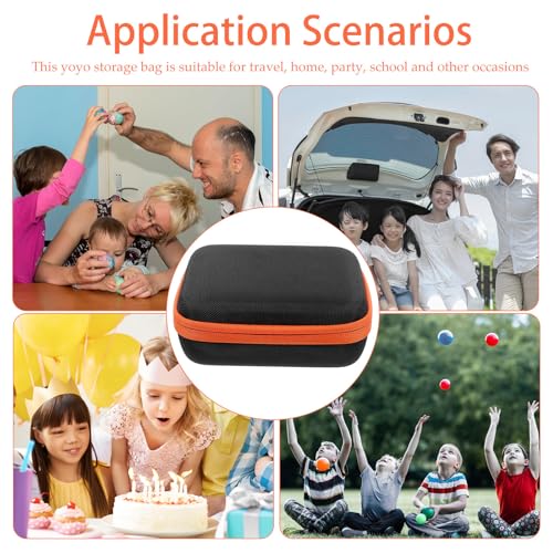 Estuche para yo-yo negro con 2 ranuras y funda de esponja nylon 3