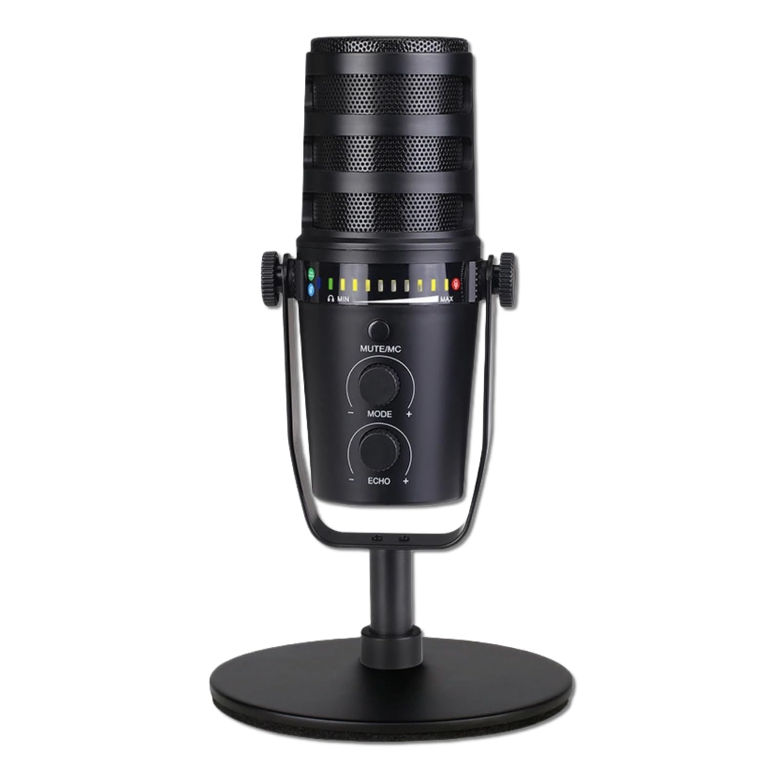 Yanmis Micrófono USB para Juegos para PC, Micrófono de Condensador con Silencio Rápido, Efecto de Luz Ambiental Colorido, Ajuste de Ganancia de Volumen para Podcasting, Transmisión en