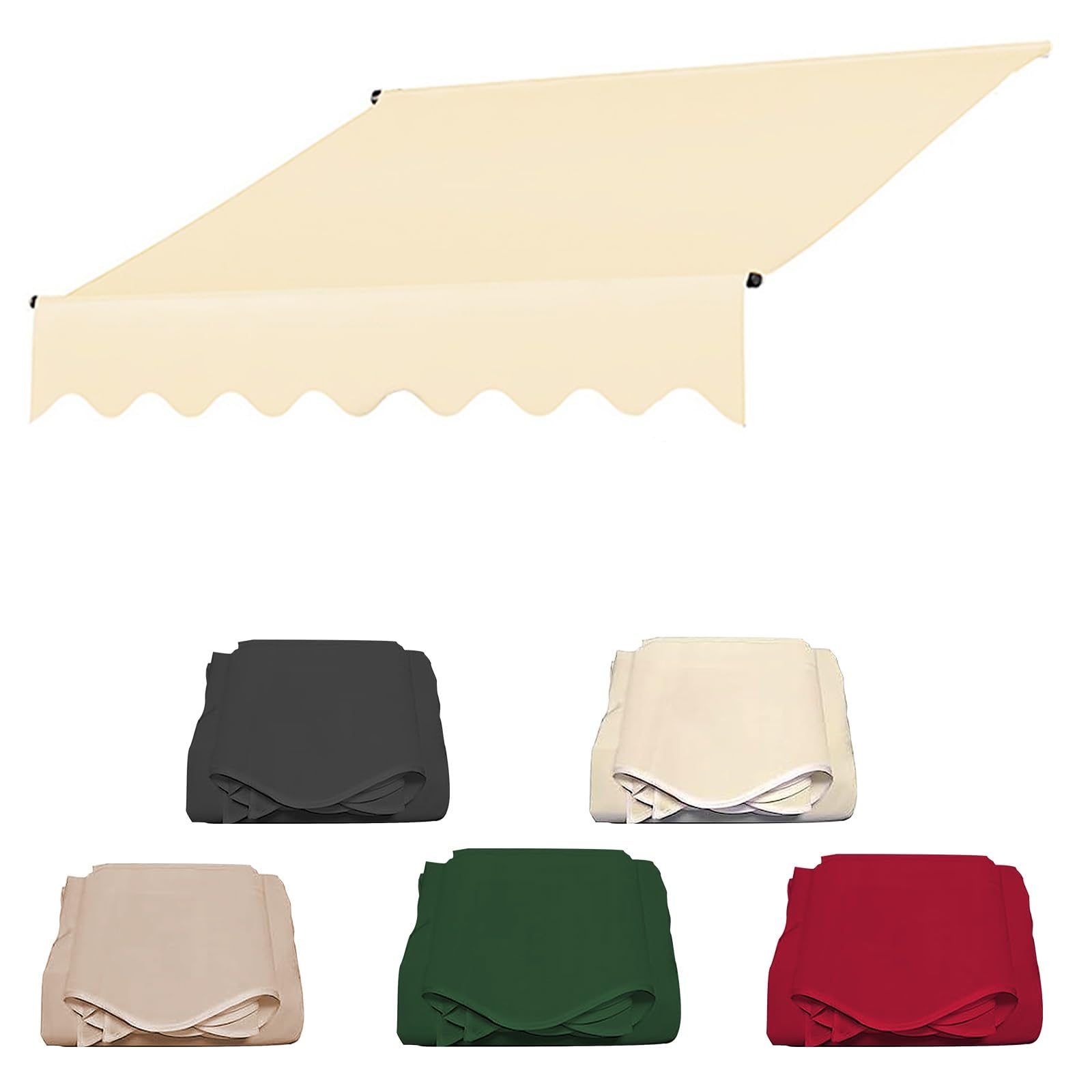 Strapazierfähiger, wasserdichter Stoff, 280 g/m², elfenbeinfarben, für Terrasse, Deck, Balkon und Hof, 400 cm Outdoor-Lösung für dauerhaften Schutz und Stil