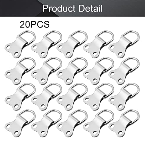 Image of MroMax 20PCS Ring Picture Frame Buckle 1.42 inch x 0.87 inch Silver Tone Assortment Kit for Home Decoration Picture Frames Photo Hanging Solutions