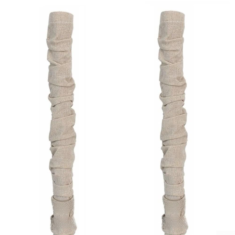 Paquete de 2 cubiertas de cadena de araña de tela de 6 pies, protector de cable eléctrico para colgar luces, cables de TV y barras de cortina, material de lino de algodón beige, decoración