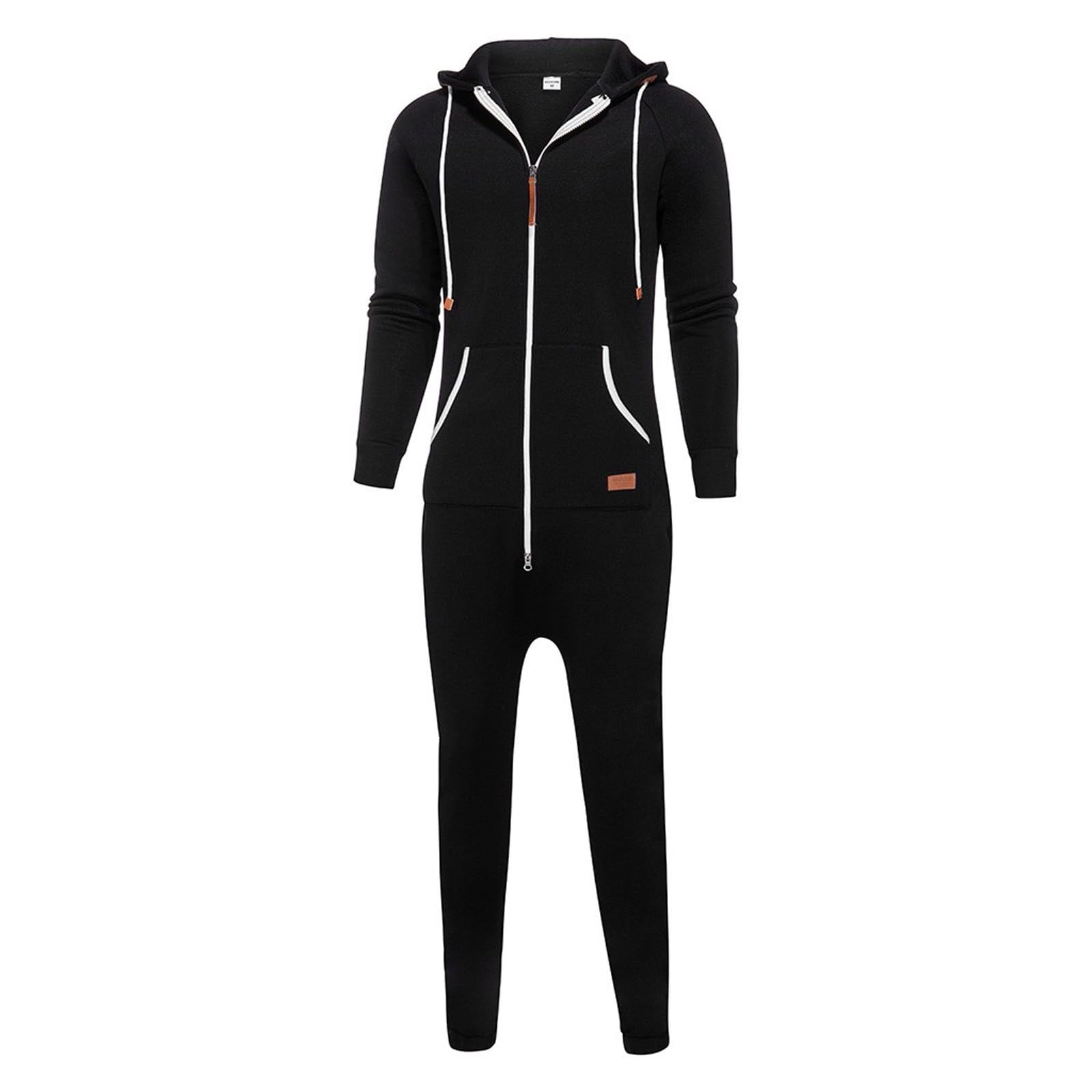 Mono de hombre Pijama Mono con Capucha con Cremallera Impreso Camuflaje Mono Manga Larga de Polar Onesie de una pieza de invierno cálido