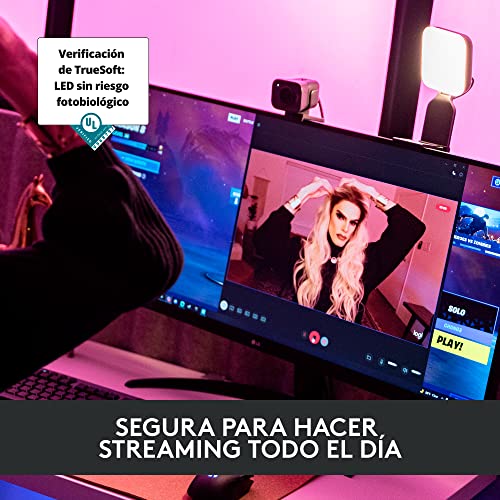 Luz Streaming Logitech Litra Glow y Webcam Brio 500 HD Ajustable Color Blanco 6
