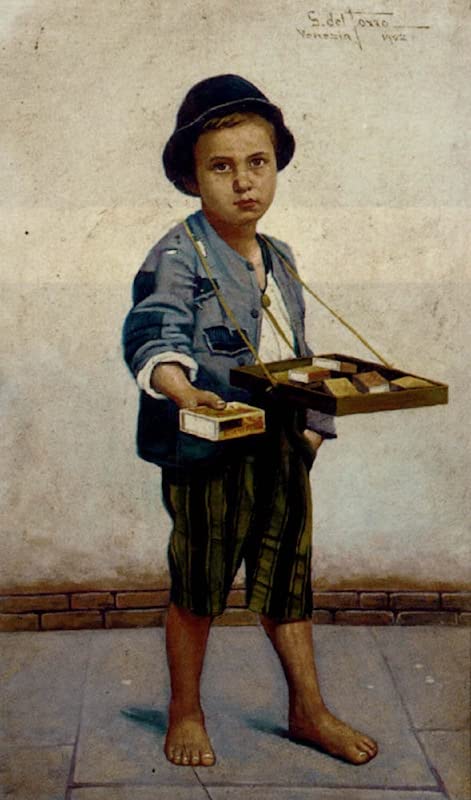 Lienzo El vendedor de fósforos de Giulio Del Torre 60x90 cm