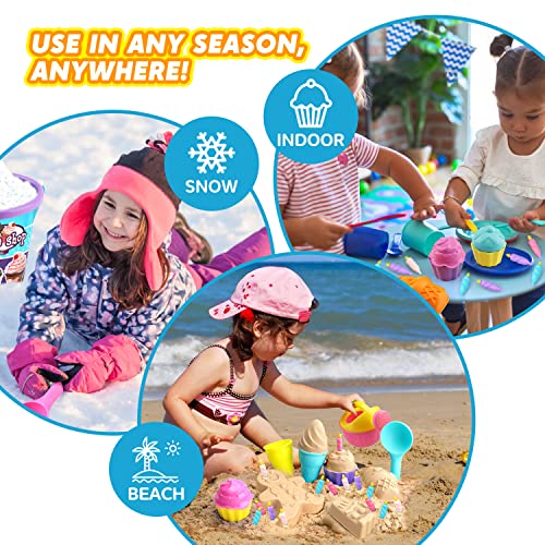 Toy Life Beach Toys For Kids 3-10, Ice Cream Sand Toys For Kids Toddlers Sandbox Toys With Beach Bucket, Sand Shovels, Sand Cupcake Dessert Ice Cream Molds, Mesh Bag, Travel Beach Sand Toys For Girls #TOP4
