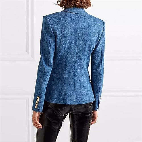 Women's Autumn and Winter Double Breasted Blazer Slim Commuting Jacket4