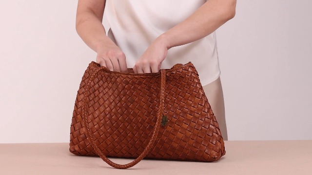 Bolso Tote de Cuero Tejido Hecho a Mano miniatura 6