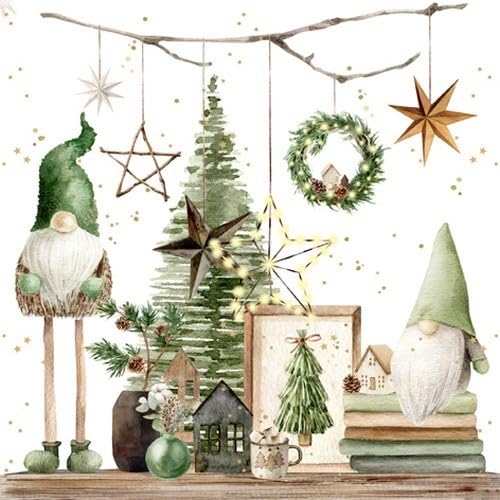 20 Servietten Weihnachten Wichtel als Weihnachtsdeko als Tischdeko....
