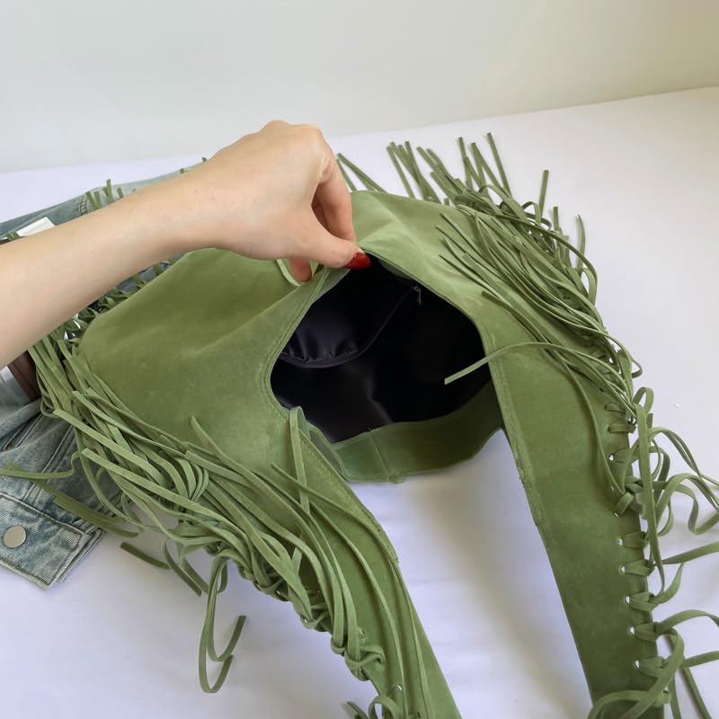 Vintage Fringe Hobo Bag with Tassel Underarm Purse Hippie Western Cowgirl Purse Tote Bag for Women2