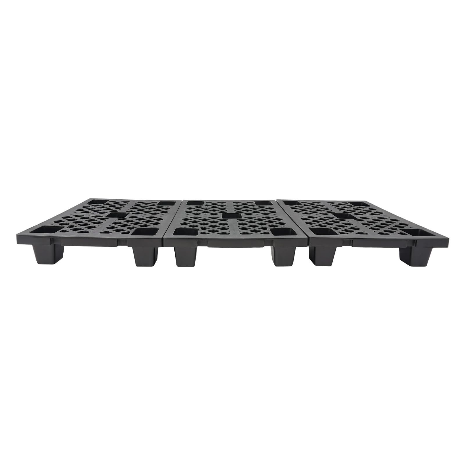 Paleta ligera, 60 x 40 x 10 cm, paletas de plástico, 6 paletas industriales con estructura de rejilla, media paleta de plástico para cocina, balcón, trasteros (negro)